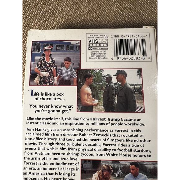 Forrest Gump Movie Tom Hanks VHS Tape 1994 - Picture 3 of 6